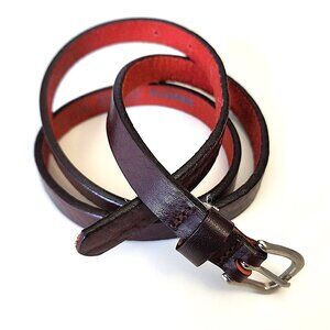 Tristan burgundy leather belt